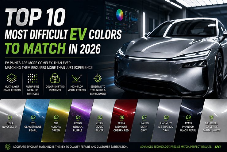 Top 10 Most Difficult EV Colors to Match in 2026